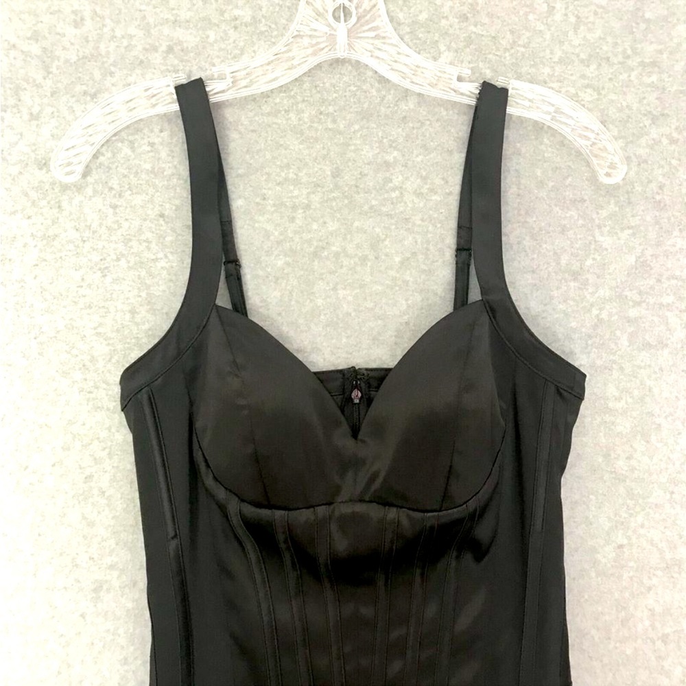 Jessica Simpson Sleeveless Dress Size 4 Black Bottom‎ Slit Polyester Spandex